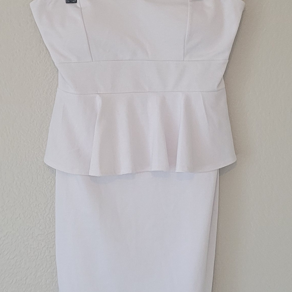Elegant White Peplum Dress